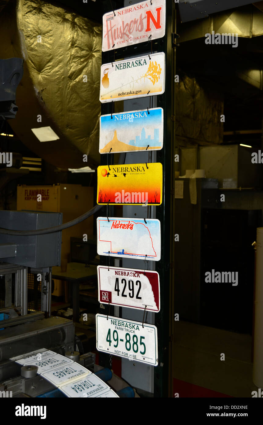 Vehicle license plates are still manufactured at the Nebraska State Penitentiary in Lincoln