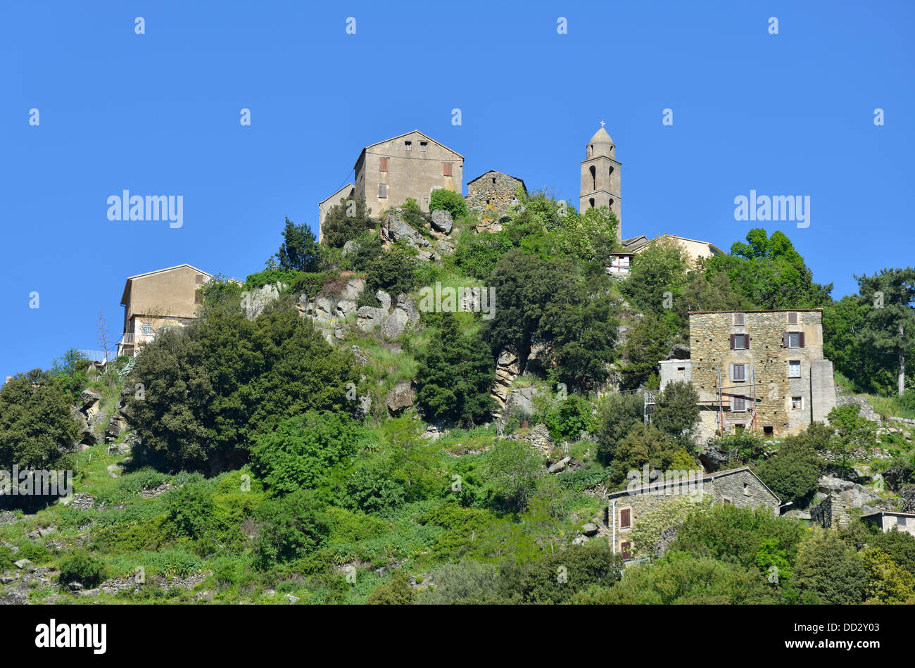 Village of Santa Lucia di Mercurio, Le Boziu Region, Corsica Stock ...
