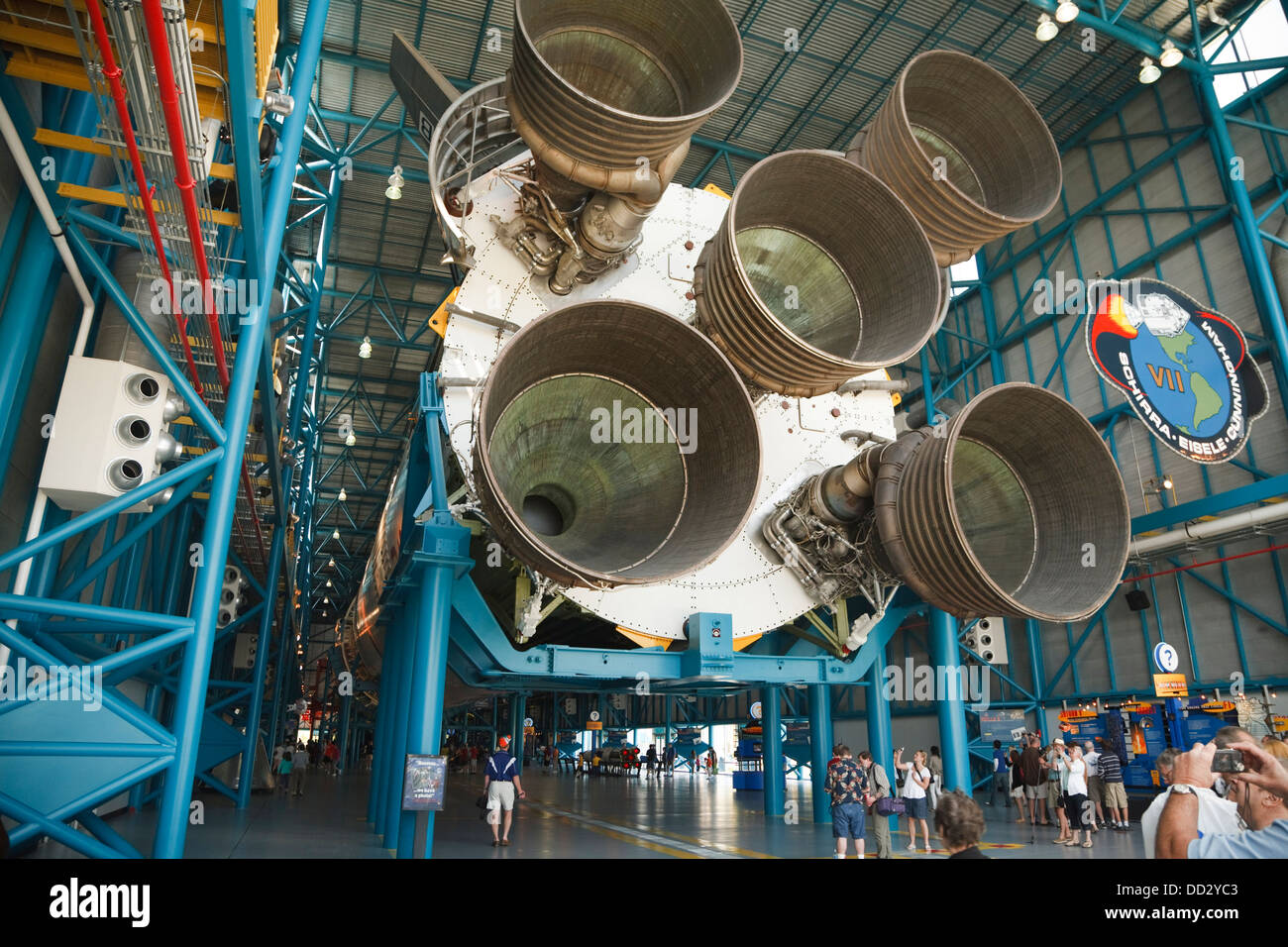 Saturn V Rocket at John F Kennedy Space Centre, Cape Canaveral, Florida Stock Photo
