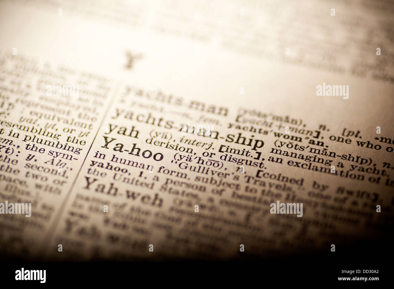 Dictionary word Yahoo Stock Photo Alamy