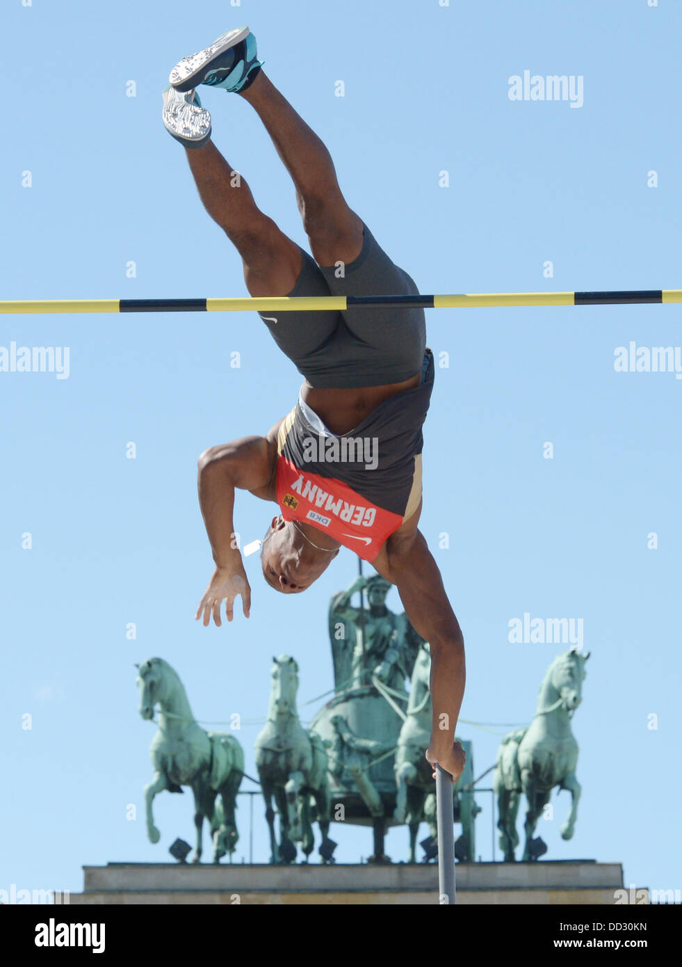 German pole vaulter Raphael Holzdeppe in action at the Athletics event