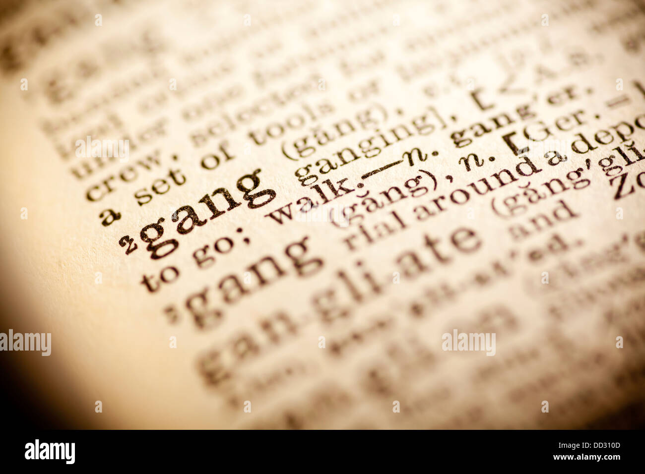 Dictionary word gang Stock Photo Alamy