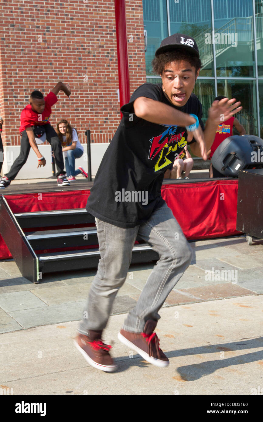 Hip Hop Street performers at Navy pier, Chicago, IL, USA Stock Photo
