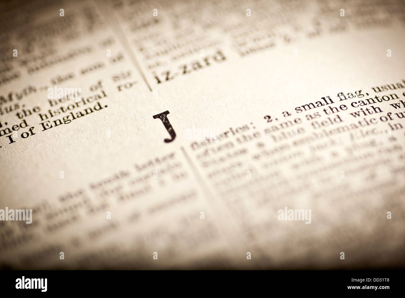 Dictionary letter J Stock Photo Alamy