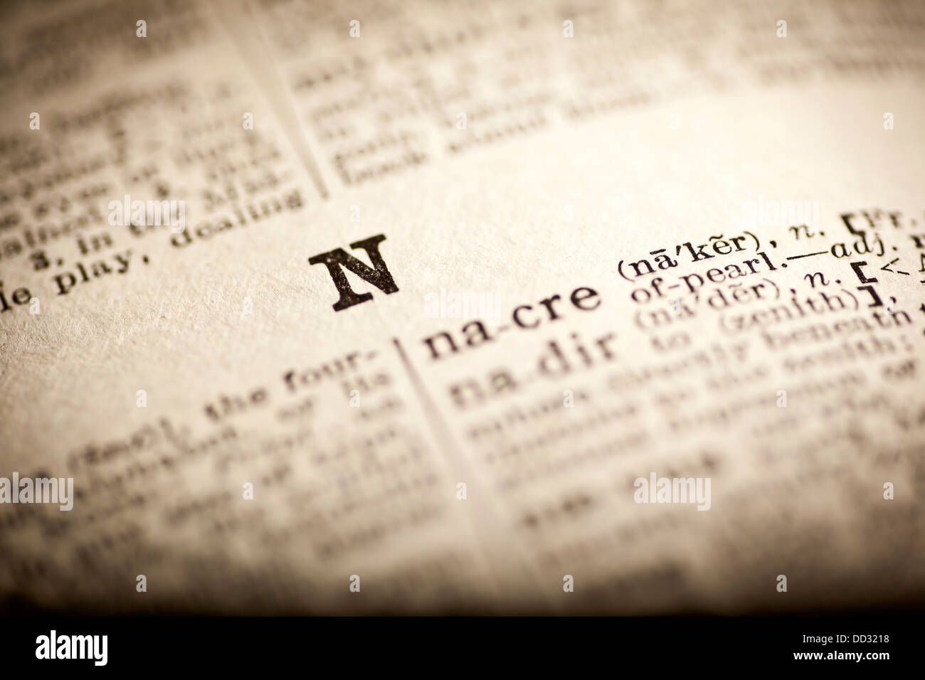 Dictionary letter N Stock Photo Alamy