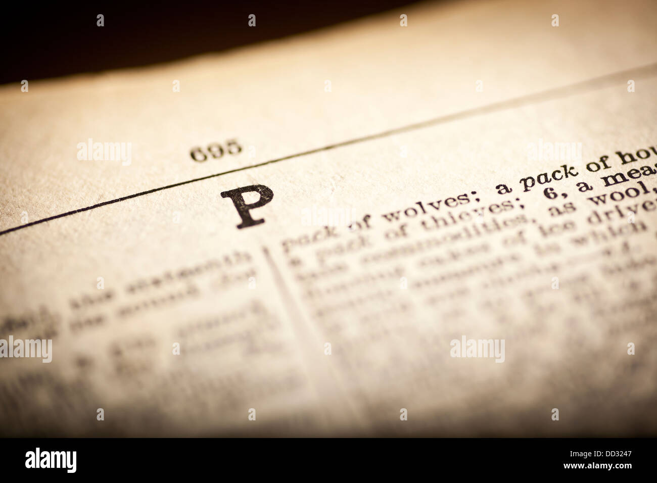 Dictionary letter P Stock Photo Alamy