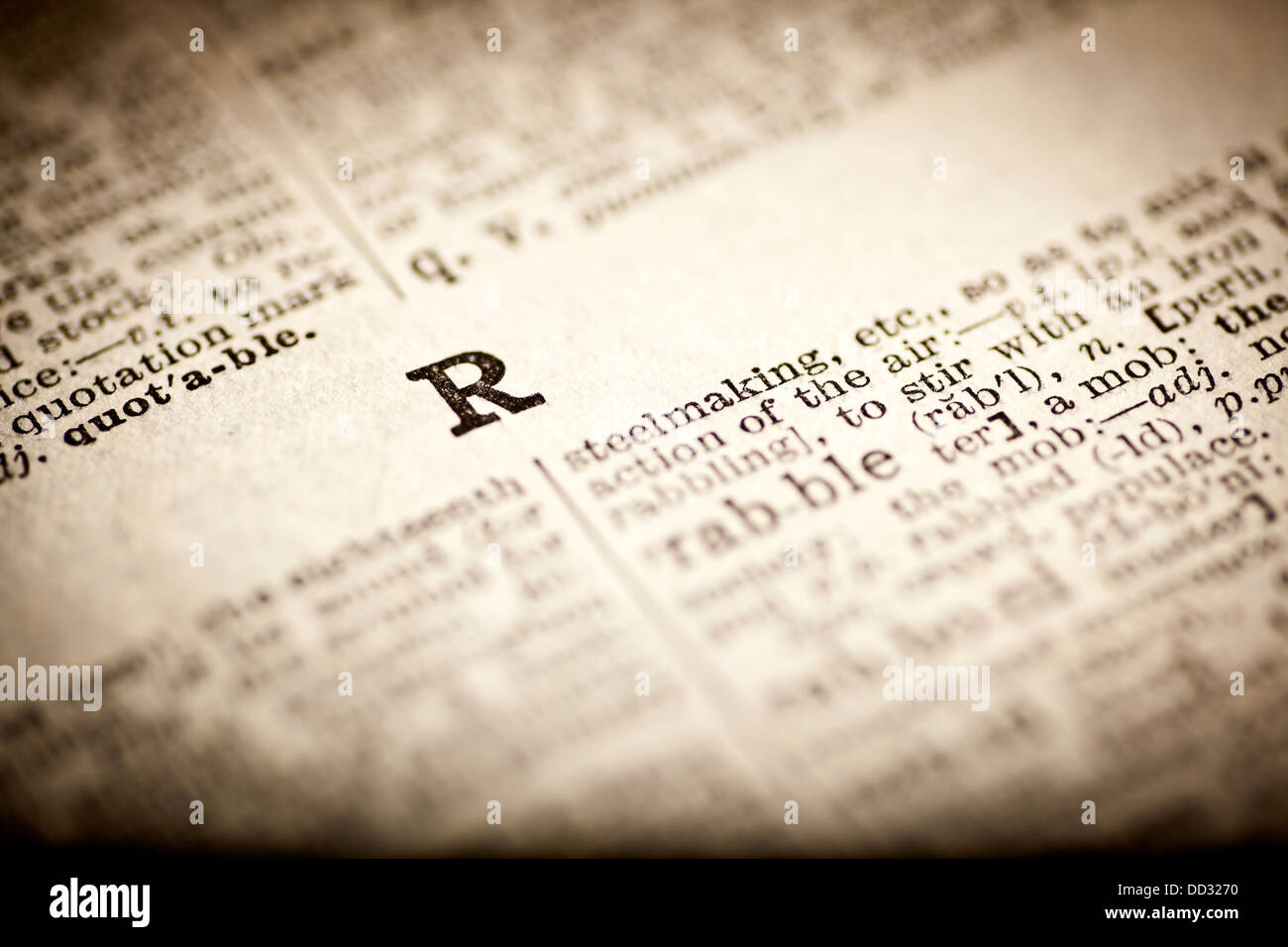Dictionary letter R Stock Photo Alamy