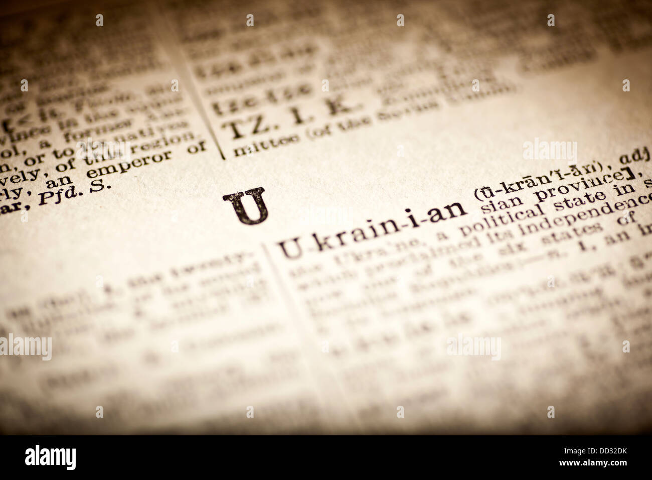 Dictionary letter U Stock Photo Alamy