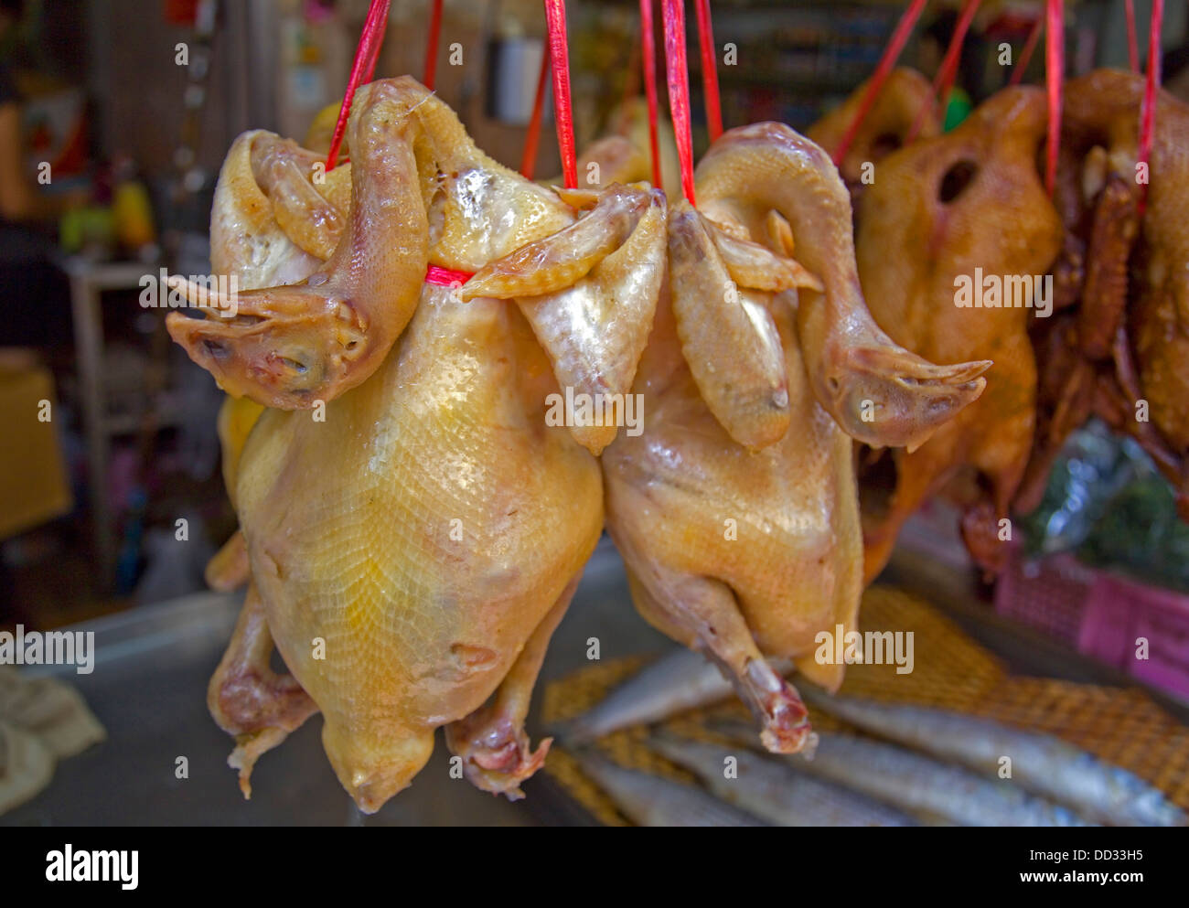 Chicken in China Town Market, Bangkok, Thailand Stock Photo
