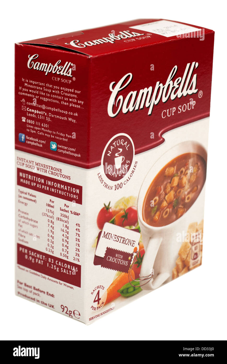 Box of Campbells minestrone cup soup Stock Photo