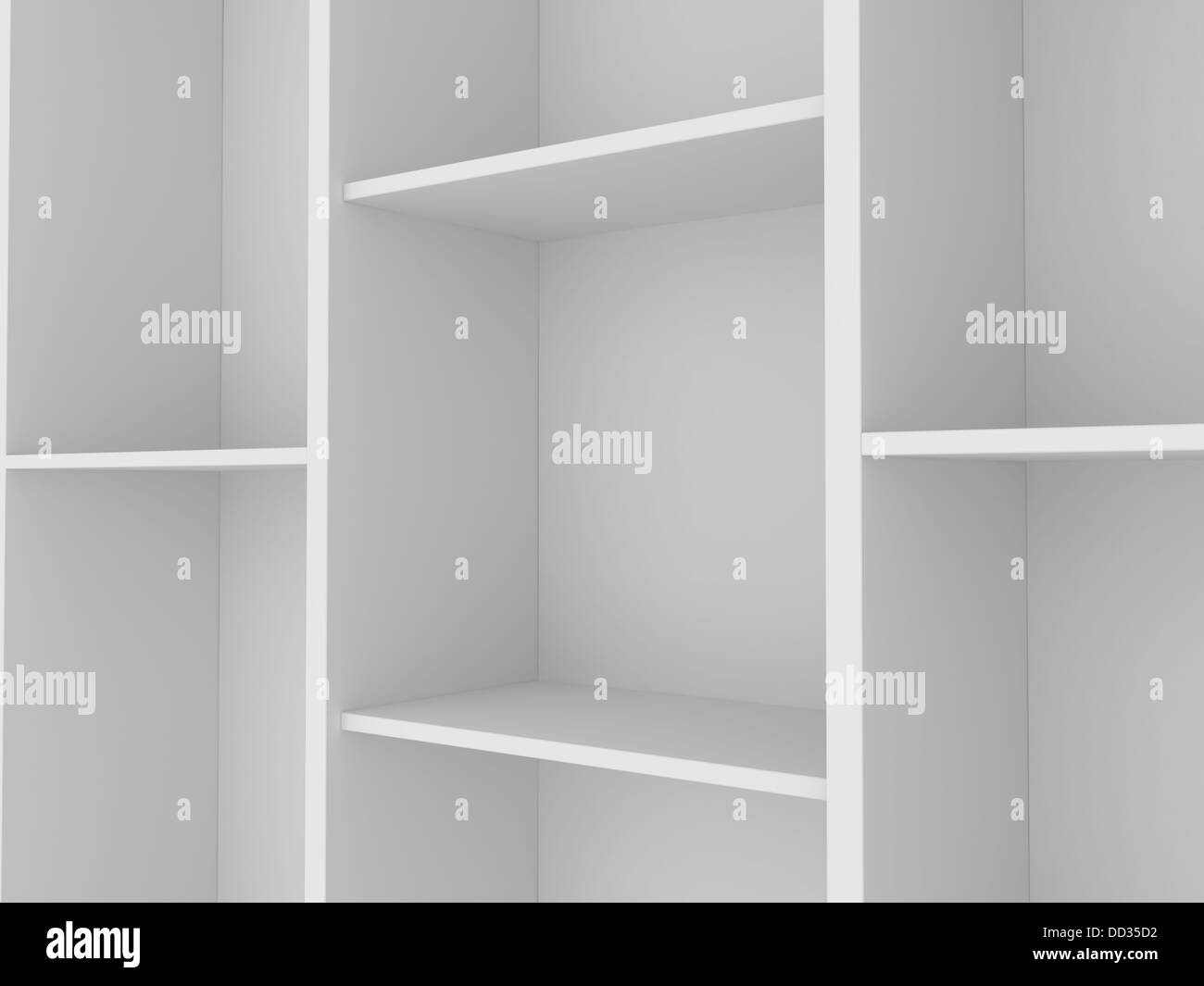 3d white empty shelf space Stock Photo Alamy