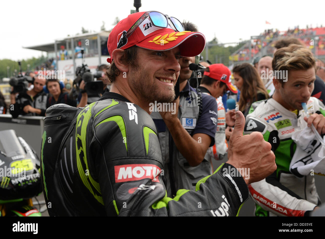 Brno, Czech Republic.24th August 2013.Cal Crutchlow (Monster Yamaha Tech3) during the qualifying session at Brno circuit Credit:  Gaetano Piazzolla/Alamy Live News Stock Photo