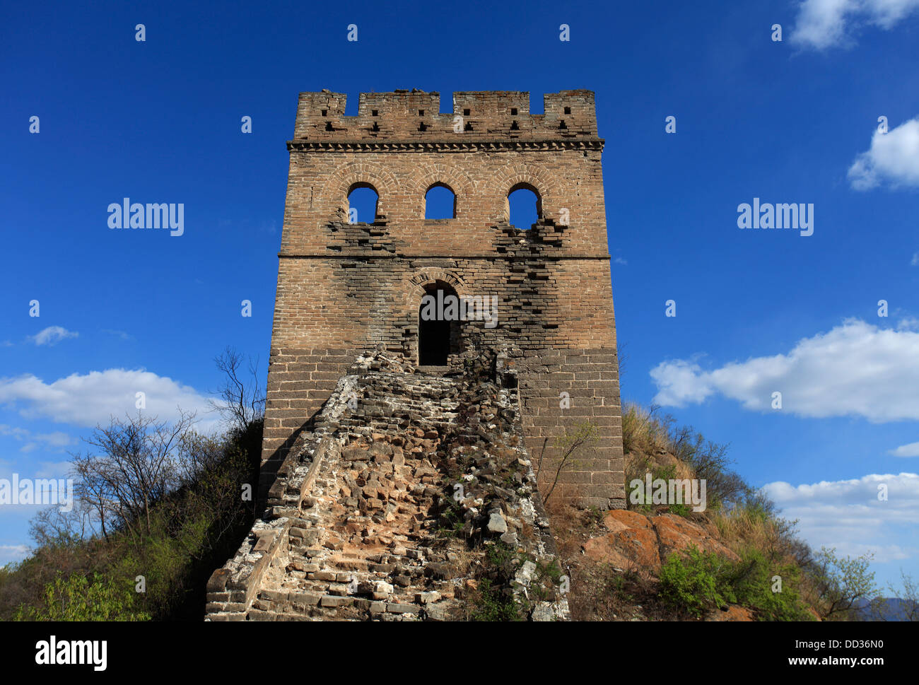 Watch towers on the Great Wall of China near Jinshanling village, Beijing Provence, China, Asia. Stock Photo