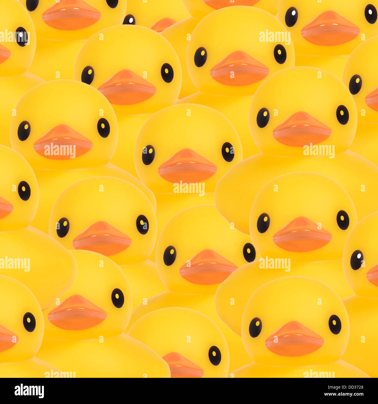 Yellow rubber ducks montage Stock Photo