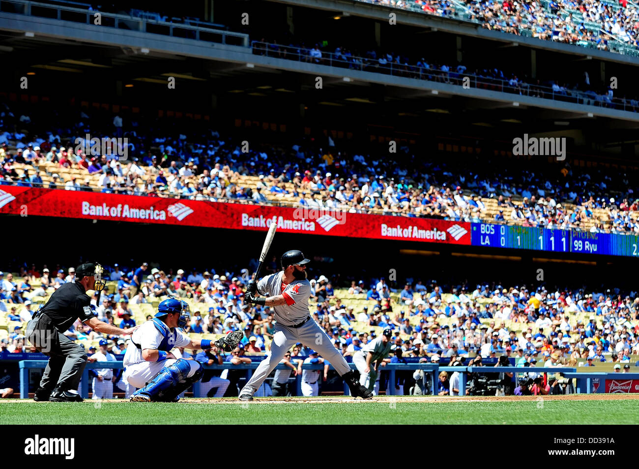 Los Angeles, CA, USA. 24th Aug, 2013. Boston Red Sox first baseman Mike
