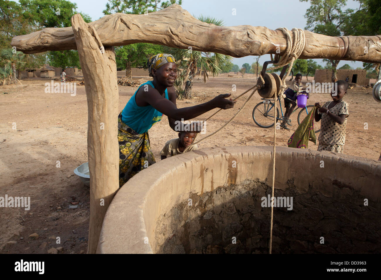 Water well in Dédougou province, Burkina Faso, West Africa. Stock Photo