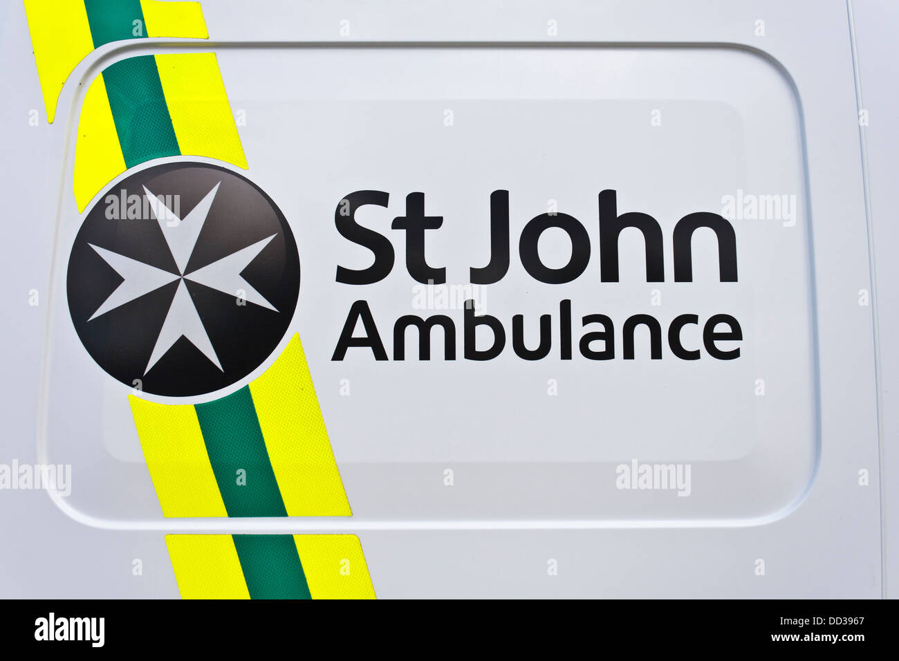 Logo on St John ambulance Stock Photo
