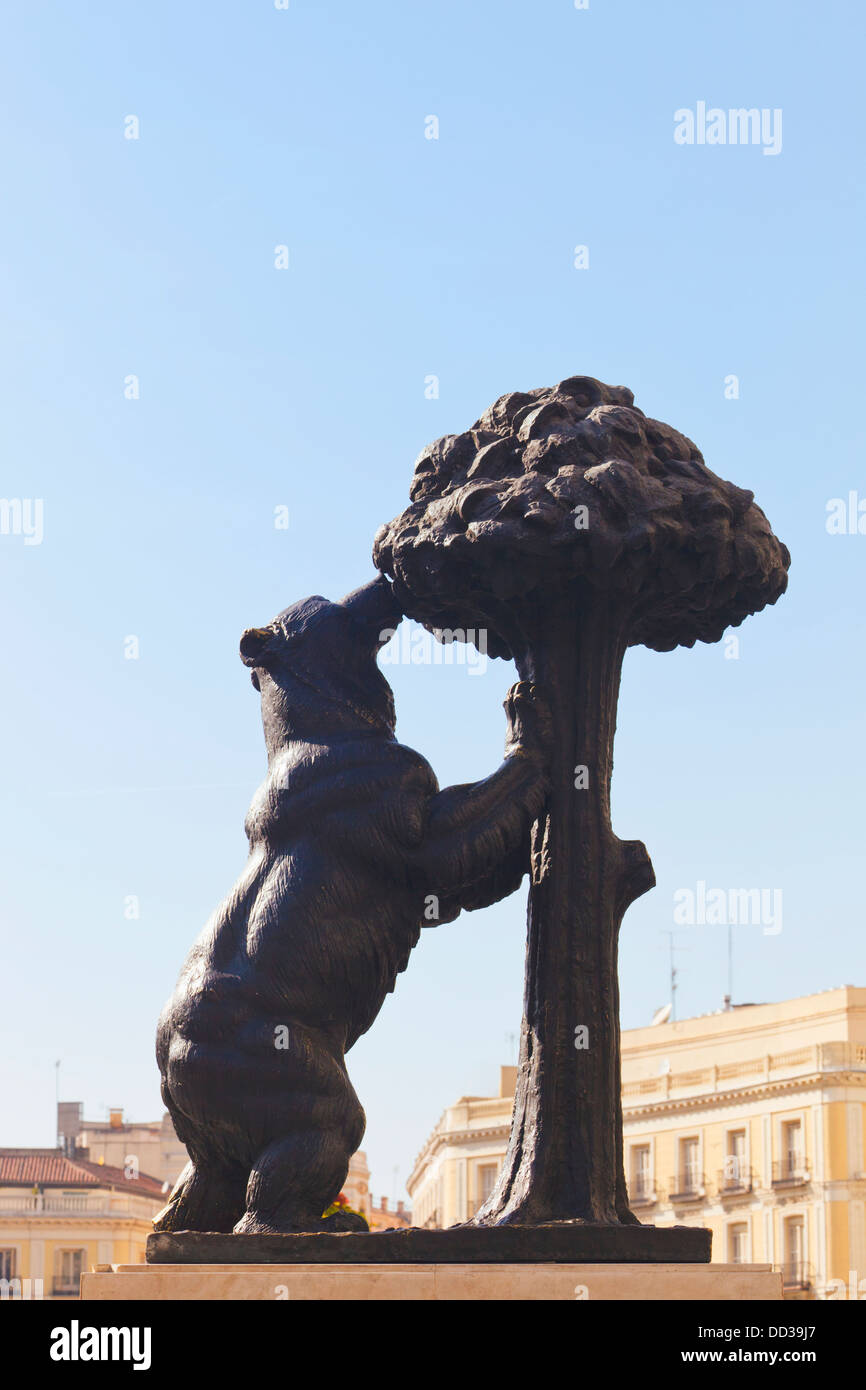 Statue Of Bear And Strawberry Tree From Madrid's Coat Of Arms; Madrid
