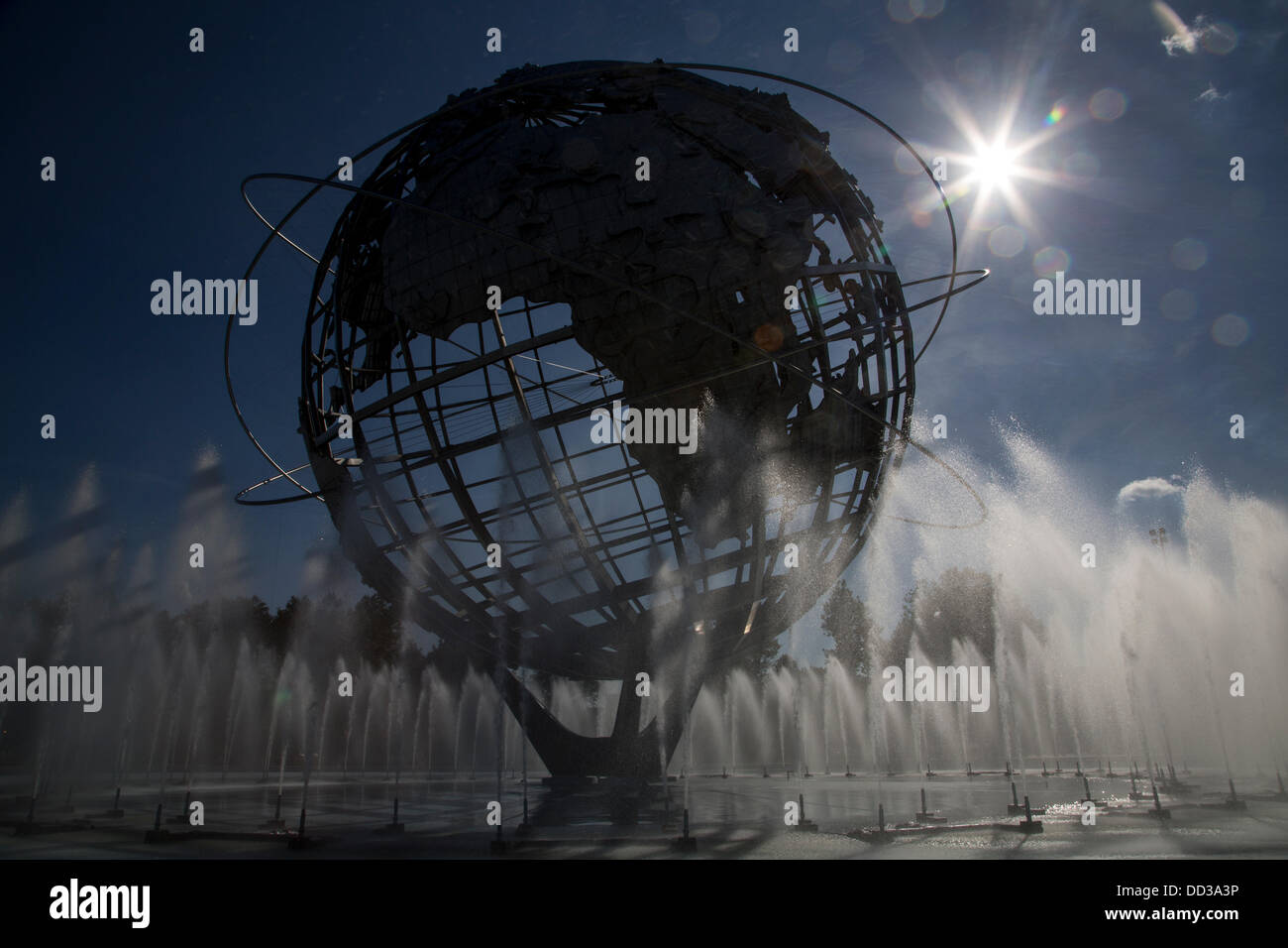 Flushing Meadows-Corona Park, Queens, NewYork, August 24, 2013 The Unisphere at site of the 2013 US Open Tennis Championships which begins Monday August 26. Credit:  PCN Photography/Alamy Live News Stock Photo