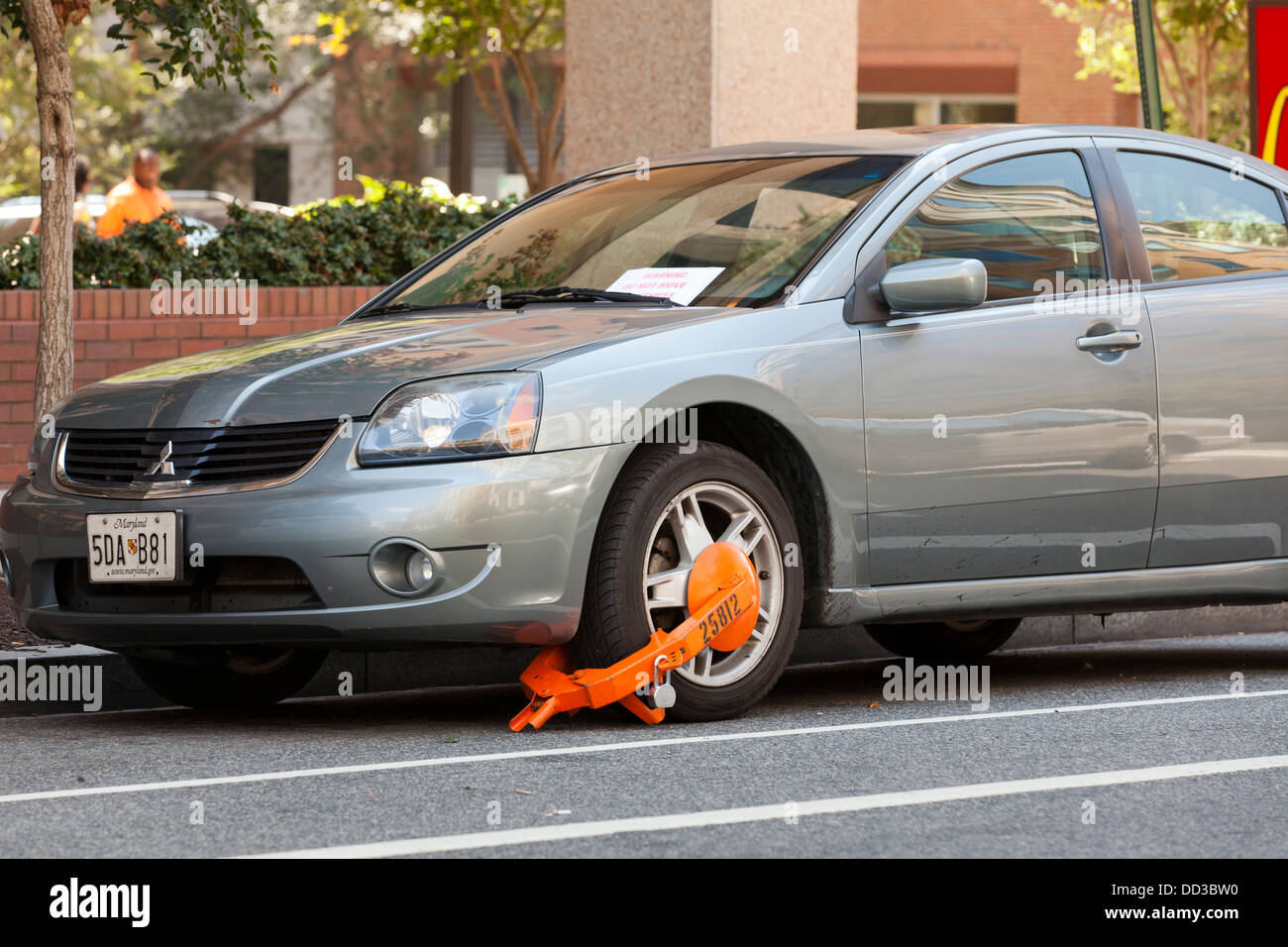 Wheel lock on car - USA Stock Photo