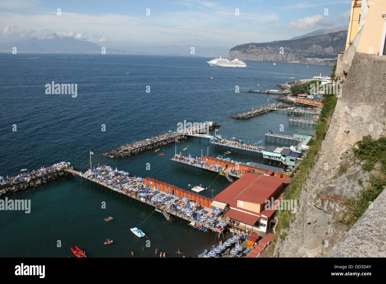 Sorrento Marina Grande seen from the terrace of the Hotel Grand Vittoria Excelsior Stock Photo