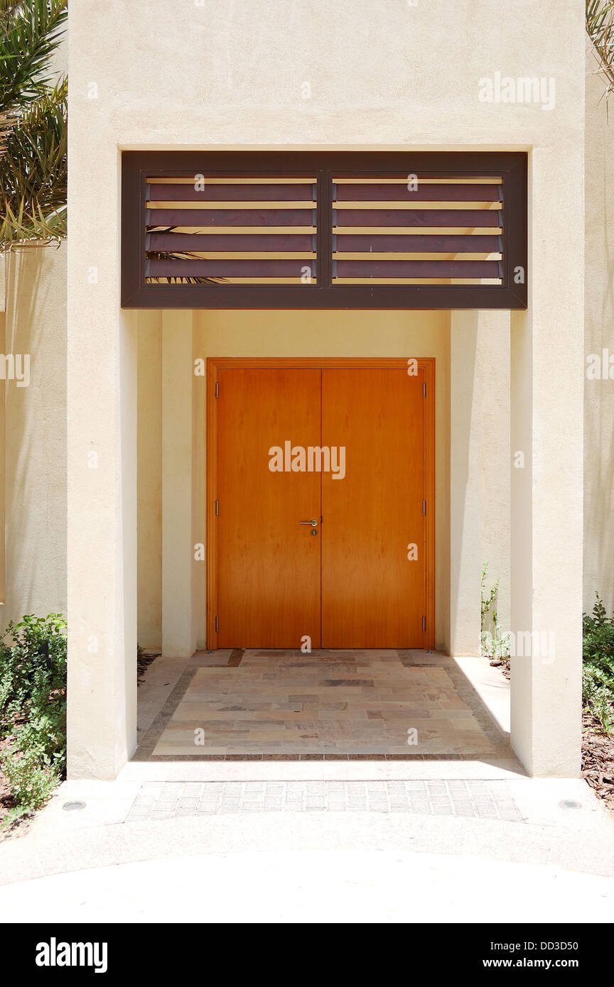 The entrance in Arabic style modern villa at luxury hotel, Abu Dhabi, UAE Stock Photo