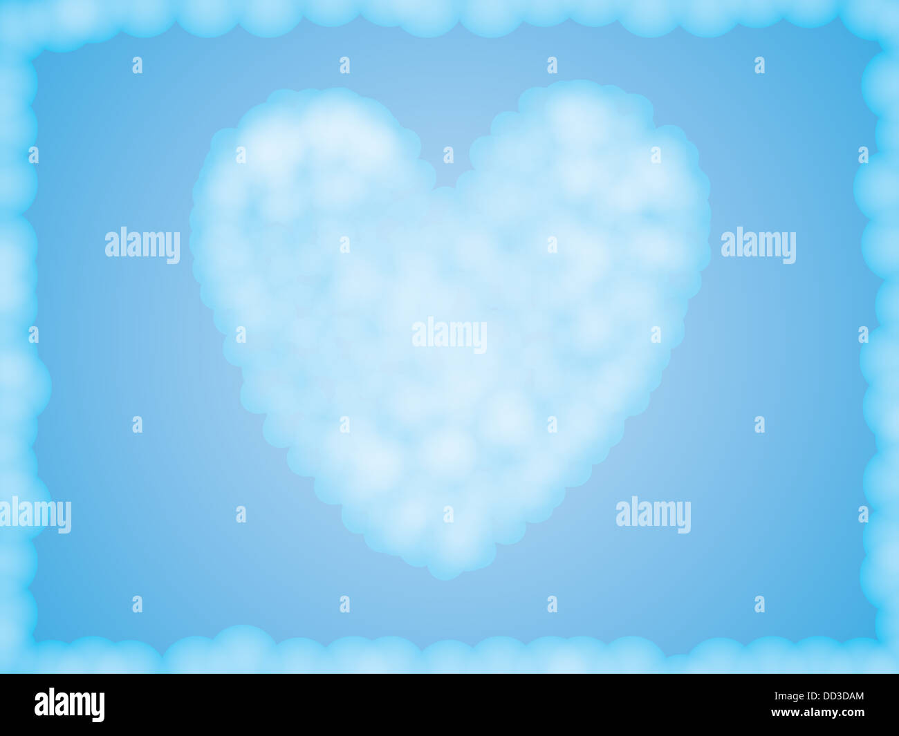 Day of Valentine background with heart shaped cloud Stock Photo - Alamy