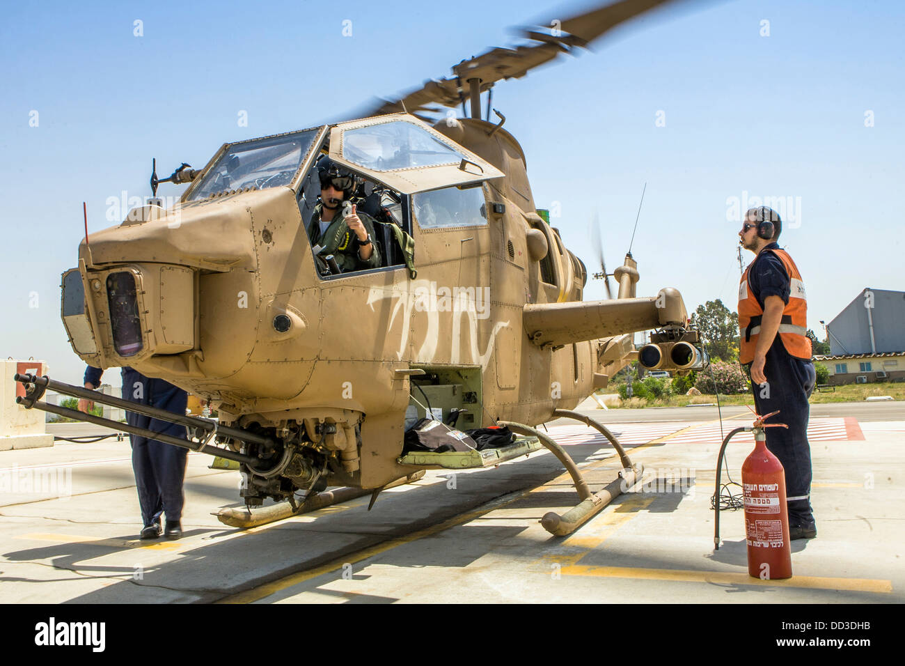 Israeli Air force (IAF) helicopter, Bell AH-1 Cobra on the ground Stock Photo