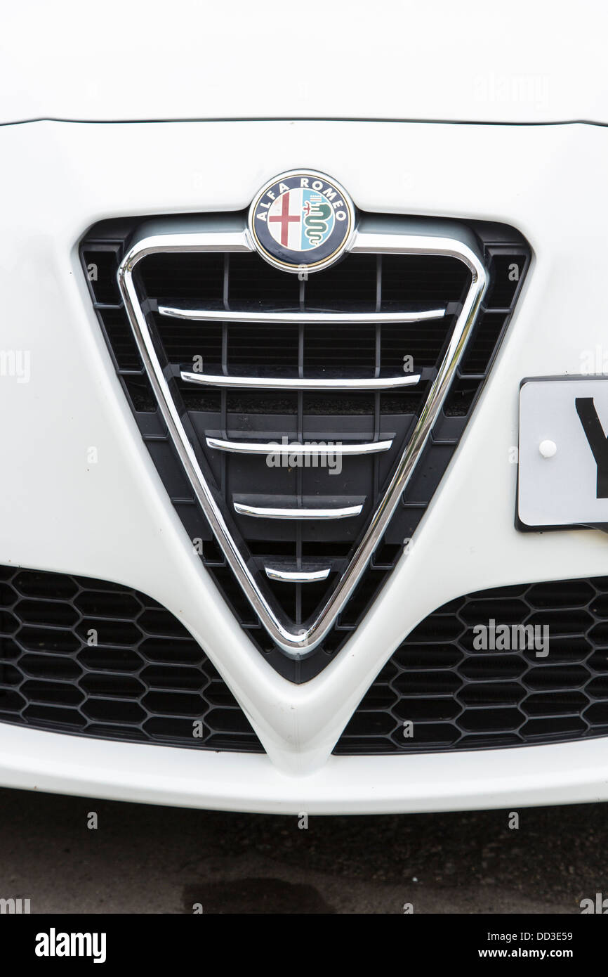 Alfa Romeo car grill and badge Stock Photo - Alamy