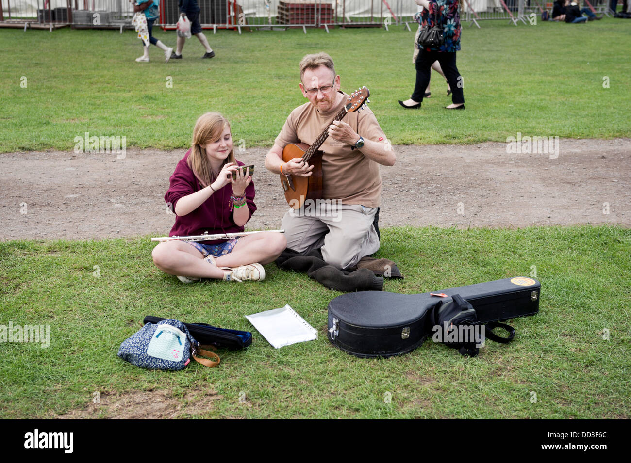24th Aug, 2013. Young musician at Shrewsbury Folk Festival, Shrewsbury UK. Stock Photo