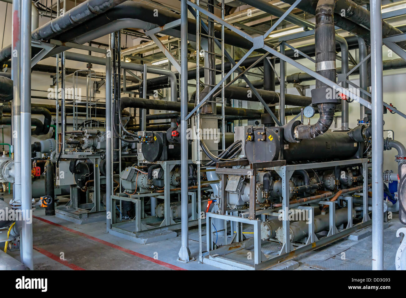 The three refrigeration units Stock Photo Alamy