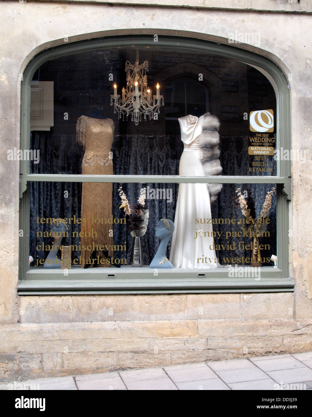 Carina Baverstock Couture shop, Bradford on Avon, Wiltshire, UK 2013 Stock Photo