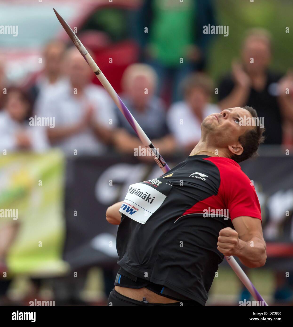 Finnish javelin thrower Tero Pitkamaki is pictured in action during the thrower competition
