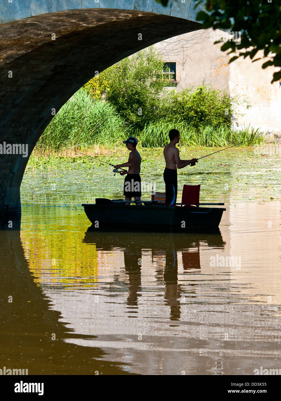 Two boys fishing hi-res stock photography and images - Alamy