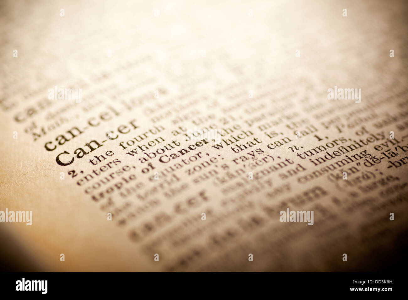 Dictionary word cancer Stock Photo Alamy