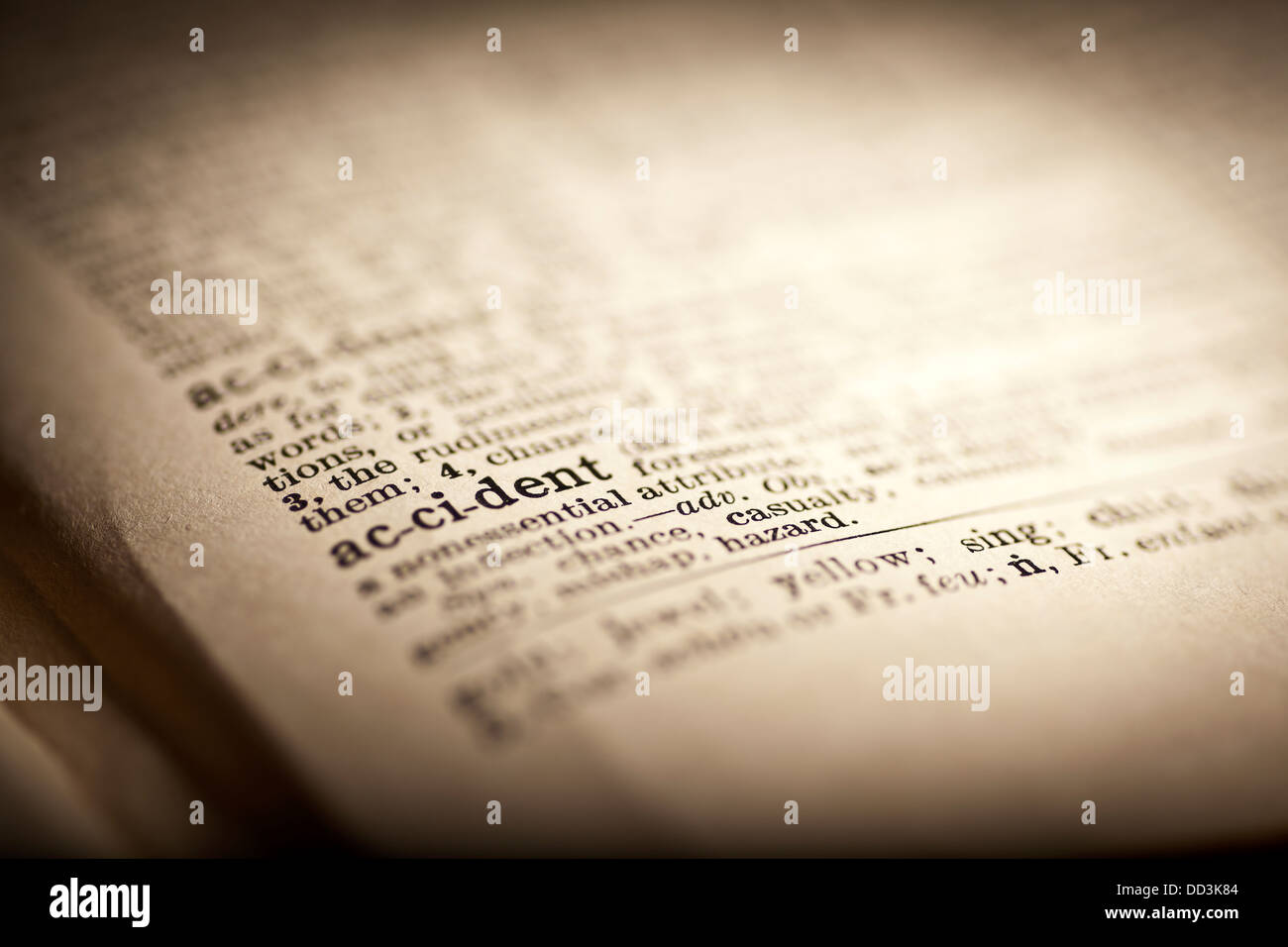 Dictionary word accident Stock Photo Alamy