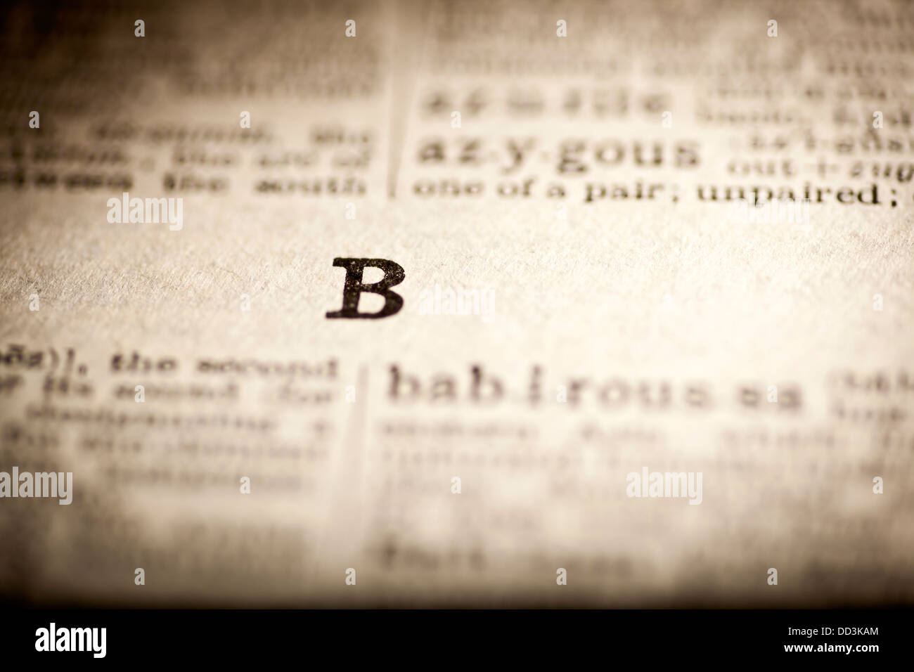 Dictionary Letter B Stock Photo - Alamy