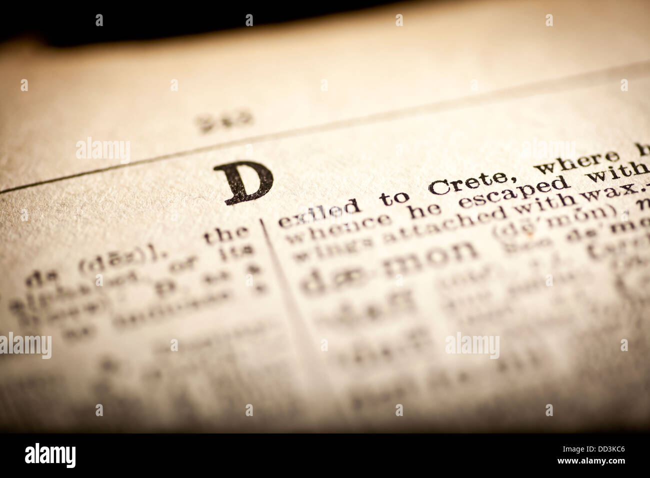 Dictionary letter D Stock Photo