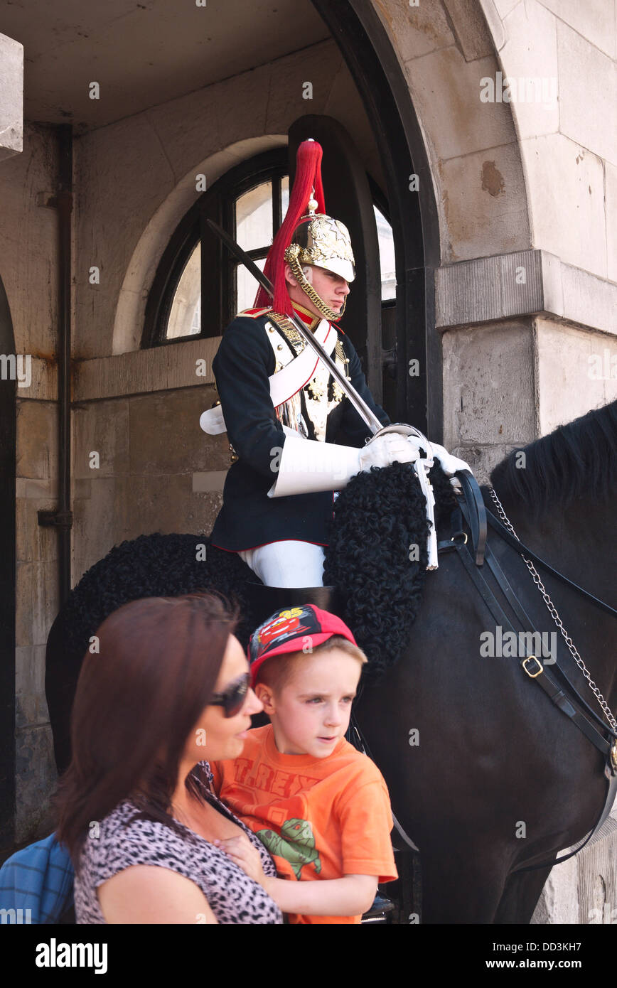 Horseguard on duty in Whitehall London Stock Photo