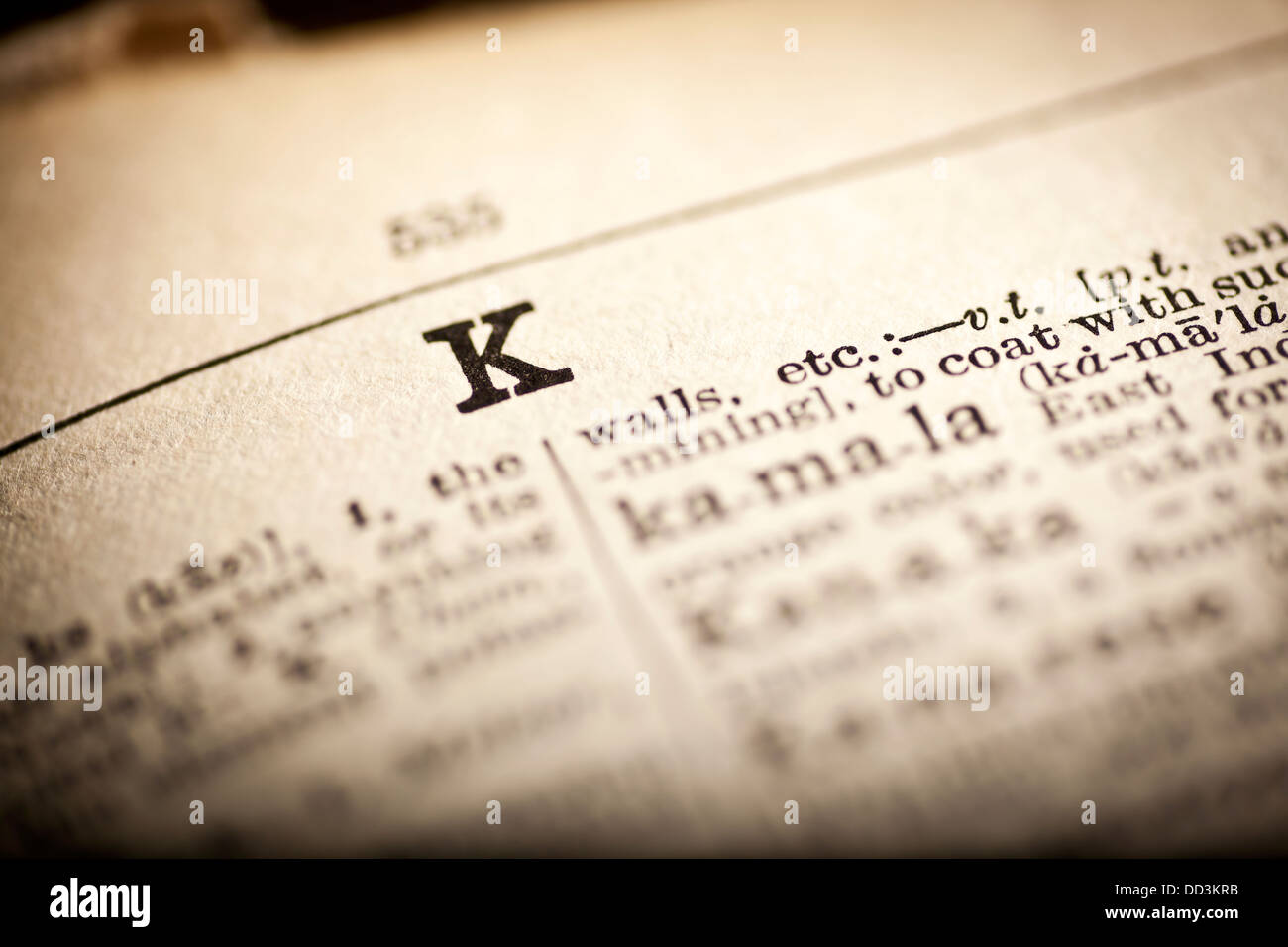 Dictionary letter K Stock Photo Alamy