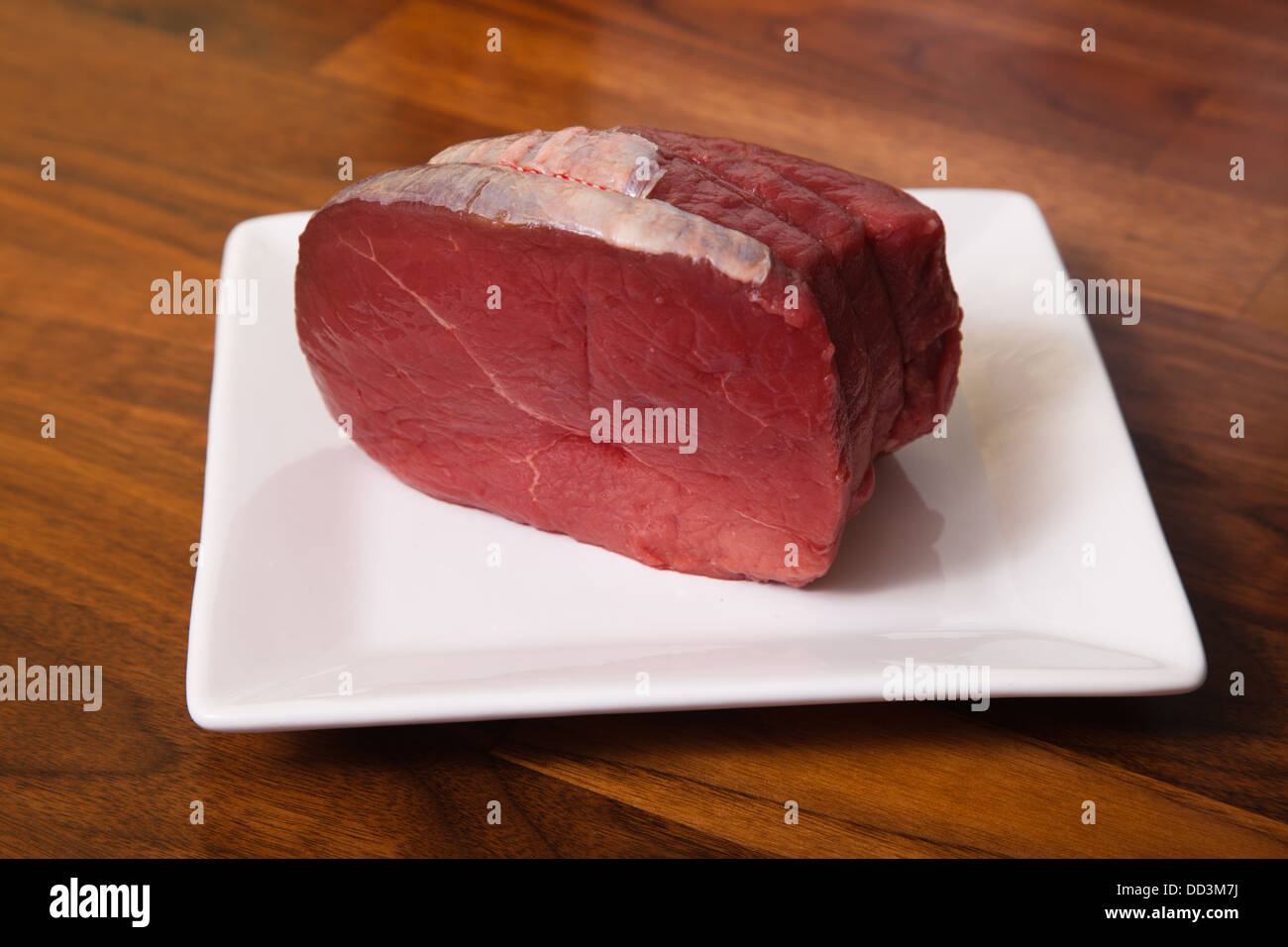 Joint raw lean Roast beef ready for cooking Stock Photo Alamy