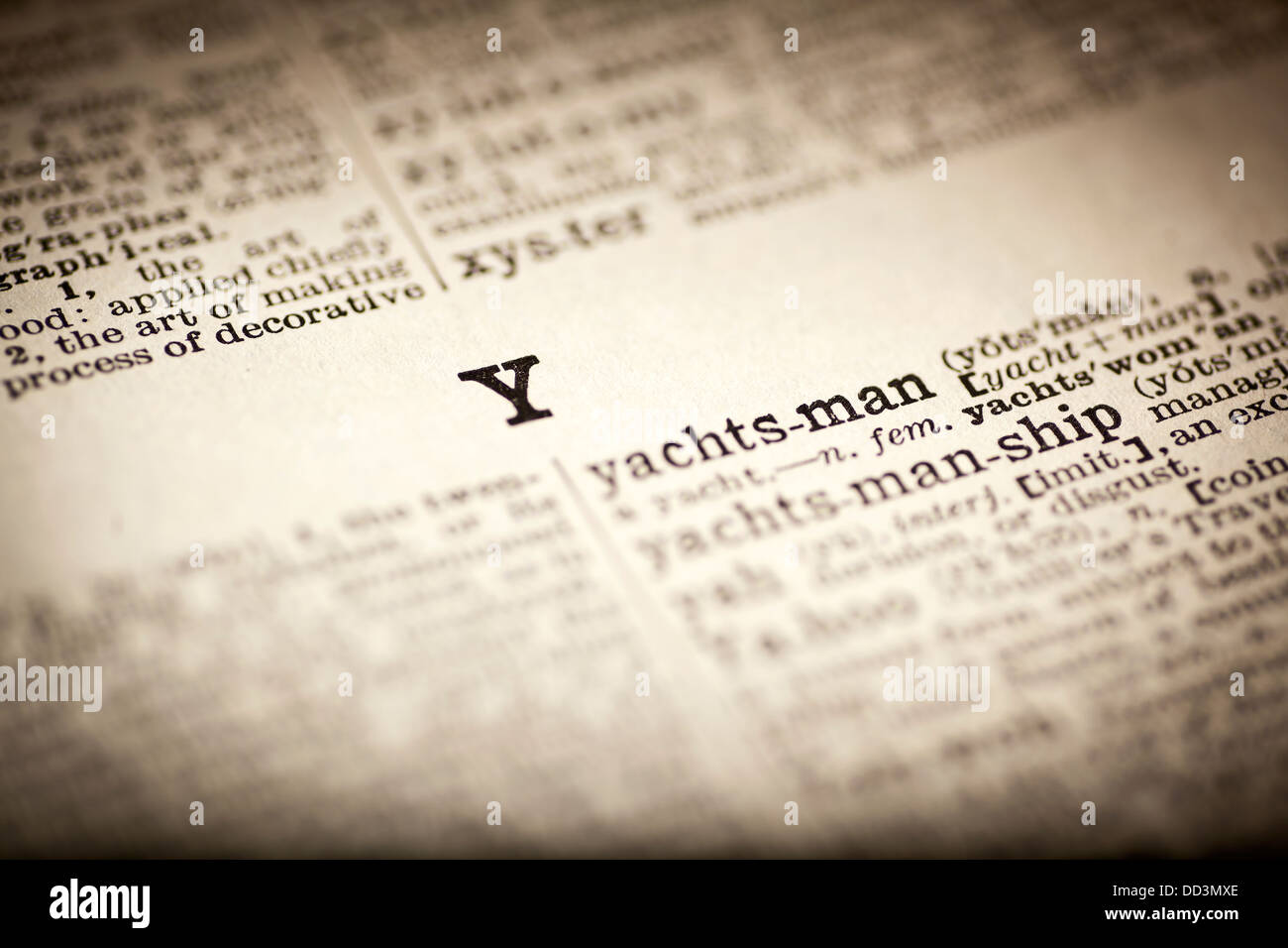 Dictionary letter Y Stock Photo Alamy
