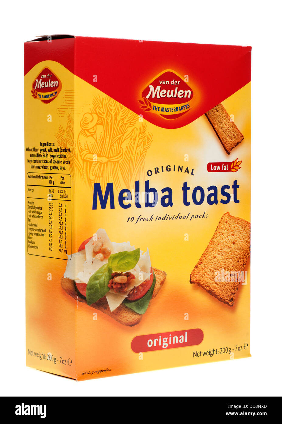 Box of meulen Melba toast Stock Photo