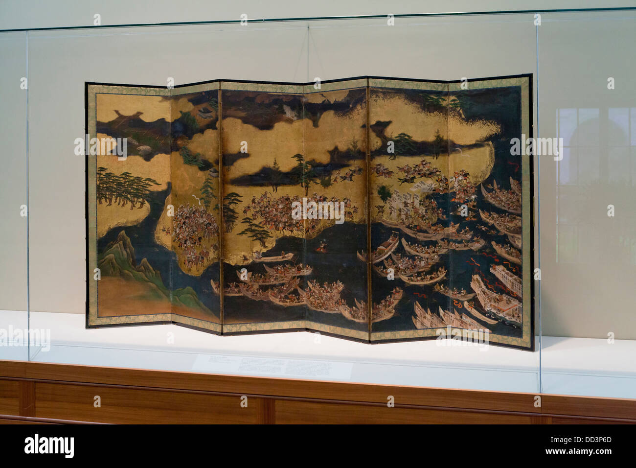 'Battle of Yashima' Six panel folding screen - Japan, Edo period, 17th century Stock Photo