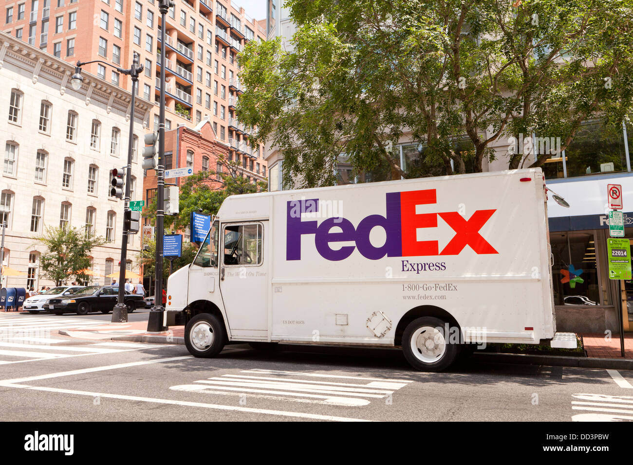 FedEx delivery truck Stock Photo