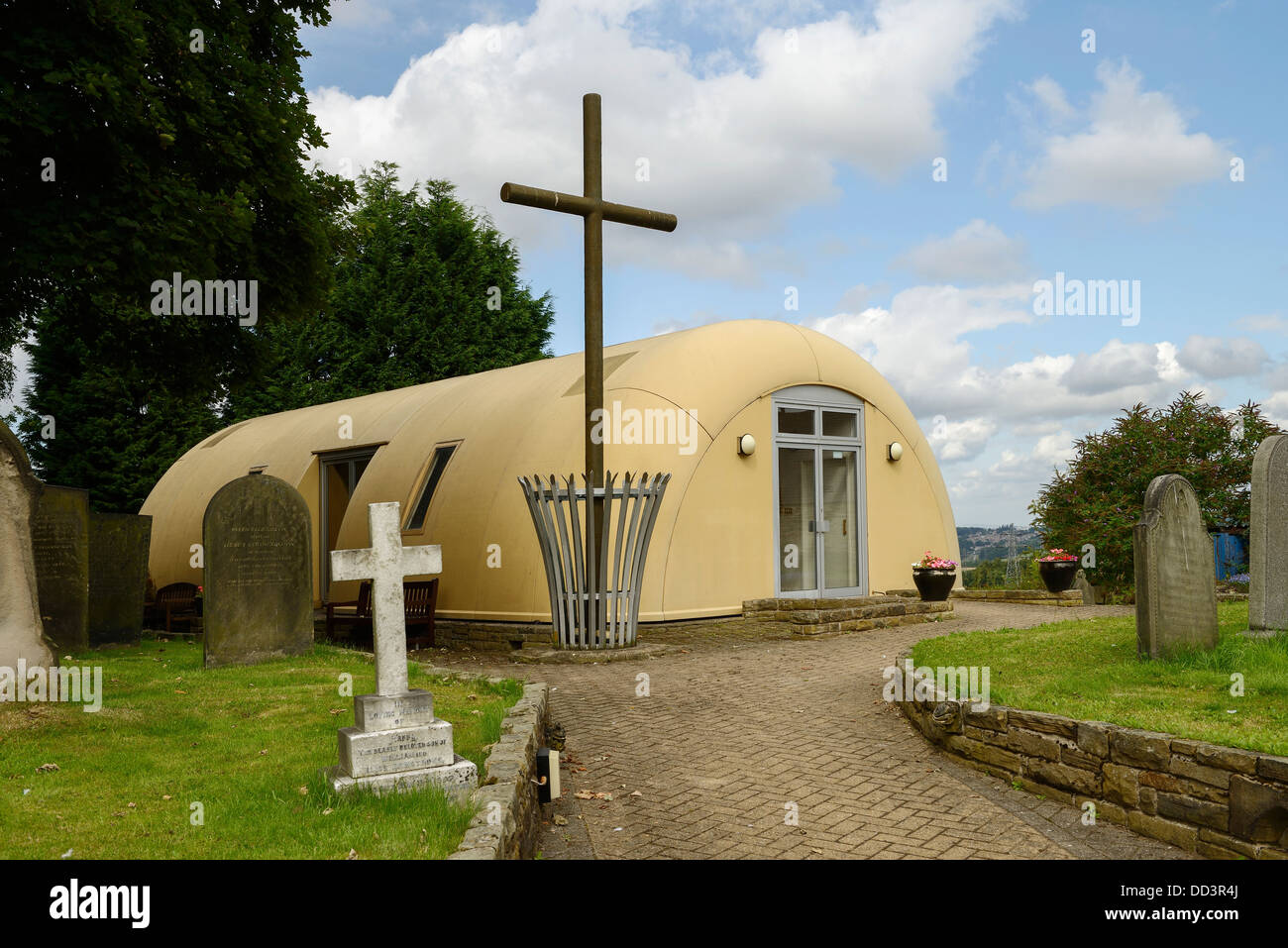The modern Parish Church of St James the Apostle in Temple Normanton Derbyshire UK Stock Photo