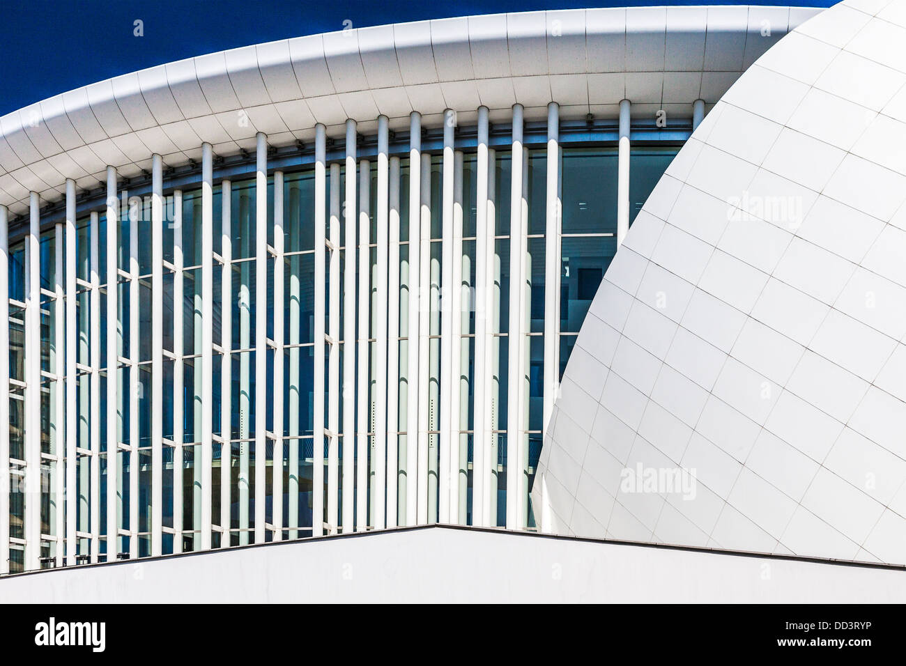 Part of the modern Philharmonie concert hall in Luxembourg city. Stock Photo