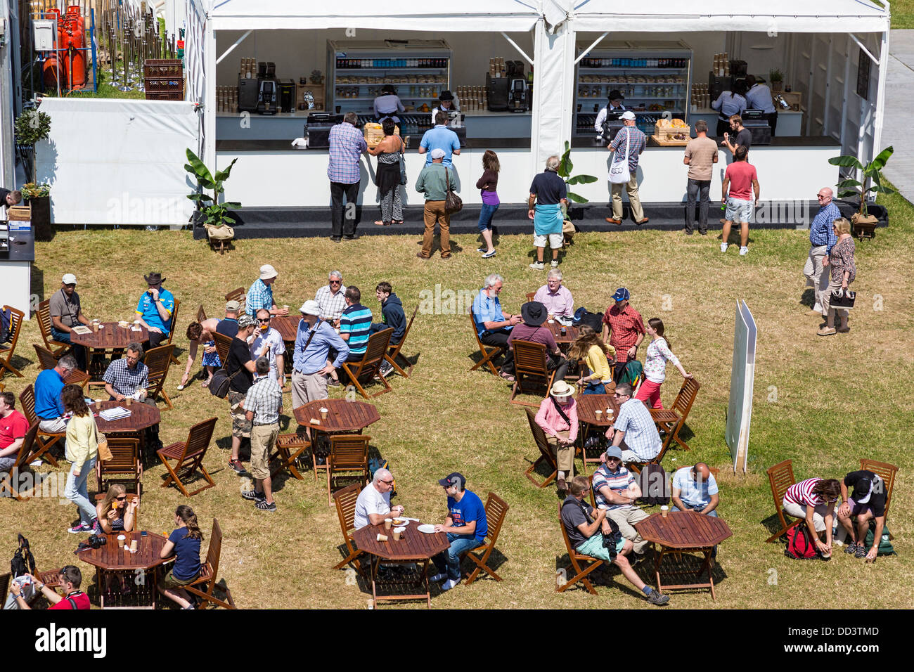 Outdoor refreshment area at the 2013 Goodwood Festival of Speed, Sussex, UK Stock Photo