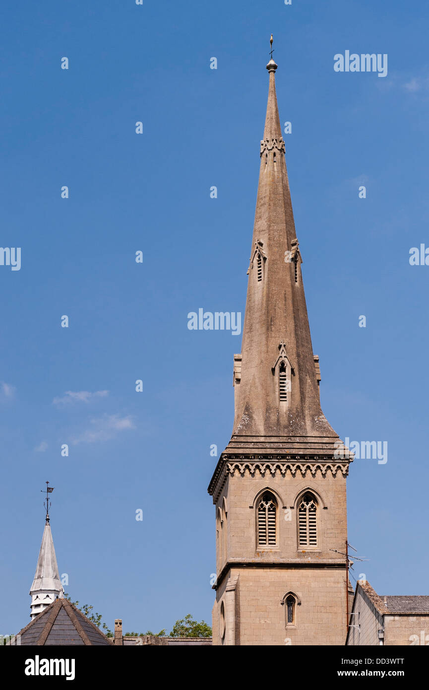 A church steeple in Bath , Somerset , England , Britain , Uk Stock Photo