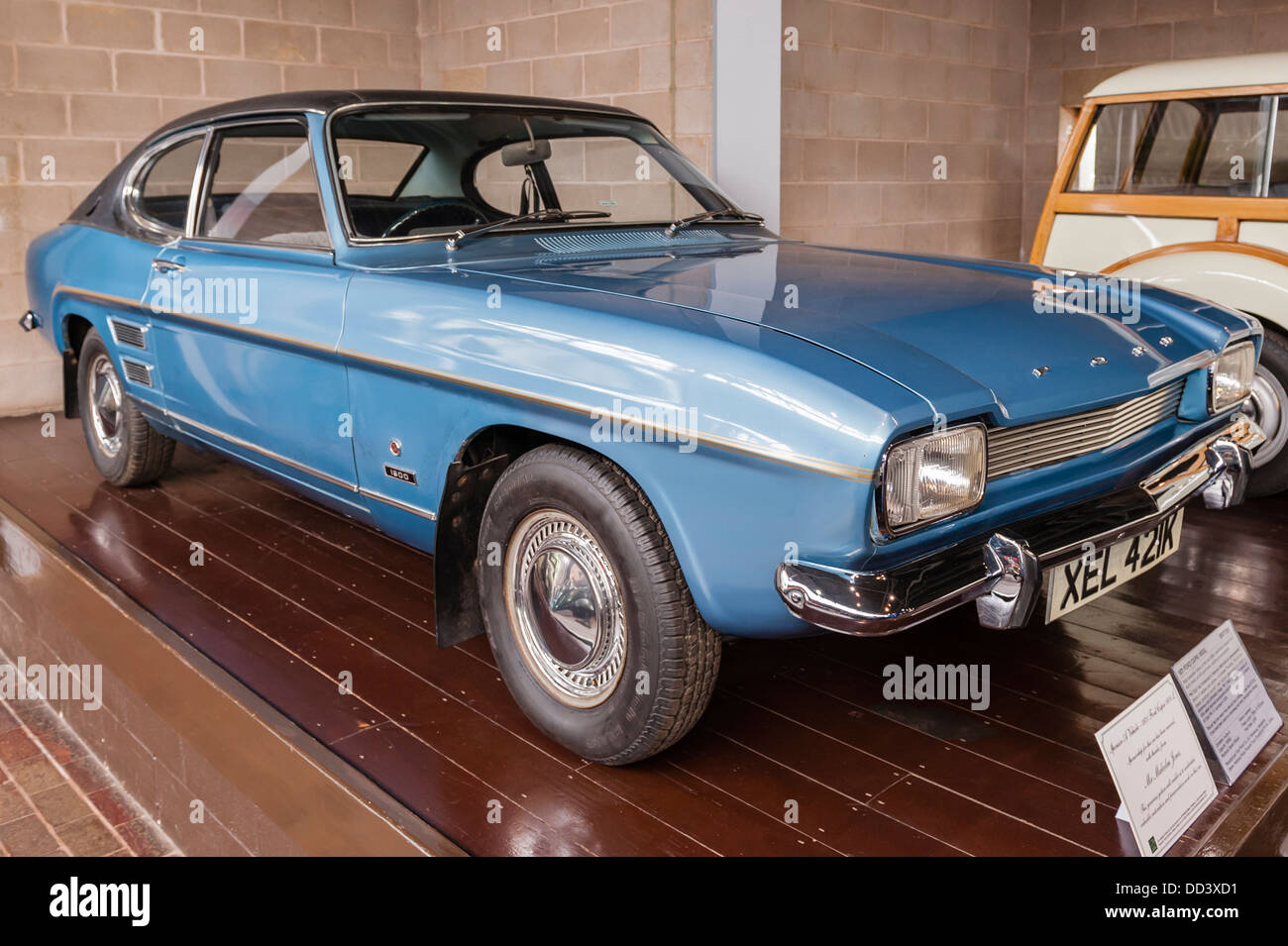 A 1971 Ford Capri Inside the National Motor Museum at Beaulieu in Beaulieu , Hampshire , England , Britain , Uk Stock Photo